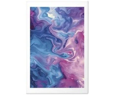 Artgeist Plakatas - Night Flows - abstract waves in shades of mėlynas and violetinė