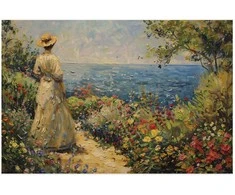 Artgeist Plakatas - Nostalgic impression - a pensive woman contemplating