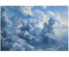Artgeist Plakatas - Ocean in the Air: Waving Clouds Reflecting Morning Light