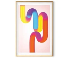 Artgeist Plakatas - Rainbow Tubes - abstract illustration with colorful gradients