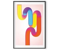 Artgeist Plakatas - Rainbow Tubes - abstract illustration with colorful gradients