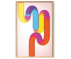 Artgeist Plakatas - Rainbow Tubes - abstract illustration with colorful gradients