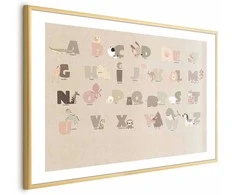 Artgeist Plakatas - rusvai gelsvas Alphabet