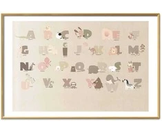 Artgeist Plakatas - rusvai gelsvas Alphabet