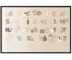 Artgeist Plakatas - rusvai gelsvas Alphabet