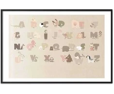 Artgeist Plakatas - rusvai gelsvas Alphabet