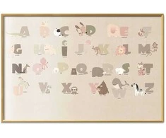 Artgeist Plakatas - rusvai gelsvas Alphabet