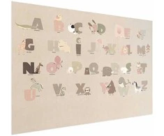Artgeist Plakatas - rusvai gelsvas Alphabet