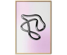 Artgeist Plakatas - Sidabrinis Intricacies - fluid metallic figure on a gradient background