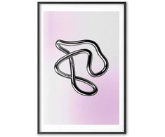 Artgeist Plakatas - Sidabrinis Intricacies - fluid metallic figure on a gradient background