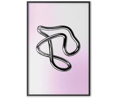 Artgeist Plakatas - Sidabrinis Intricacies - fluid metallic figure on a gradient background