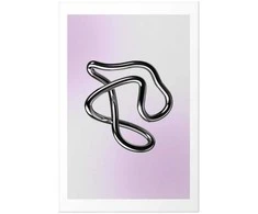 Artgeist Plakatas - Sidabrinis Intricacies - fluid metallic figure on a gradient background
