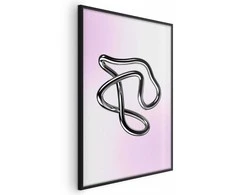 Artgeist Plakatas - Sidabrinis Intricacies - fluid metallic figure on a gradient background
