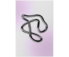 Artgeist Plakatas - Sidabrinis Intricacies - fluid metallic figure on a gradient background