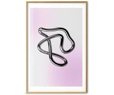 Artgeist Plakatas - Sidabrinis Intricacies - fluid metallic figure on a gradient background