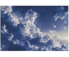 Artgeist Plakatas - Starry Clouds and Soft Light Over a Corner of the Sky