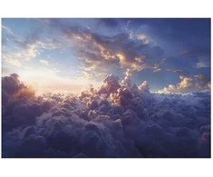 Artgeist Plakatas - Sun in Hiding: The Golden Face of the Sky Over the Cloudy Sea