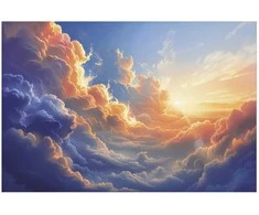 Artgeist Plakatas - Sunset Over a Cloudy Sea: A Wonderful Symphony of Colors