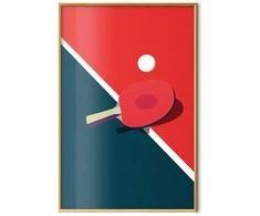 Artgeist Plakatas - Table Tennis - Ball and Racket on a Table