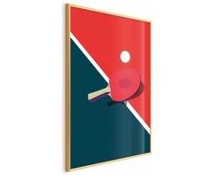 Artgeist Plakatas - Table Tennis - Ball and Racket on a Table