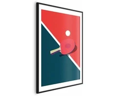 Artgeist Plakatas - Table Tennis - Ball and Racket on a Table