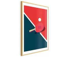 Artgeist Plakatas - Table Tennis - Ball and Racket on a Table