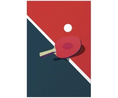 Artgeist Plakatas - Table Tennis - Ball and Racket on a Table