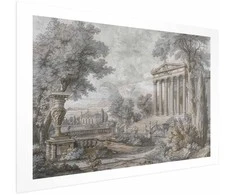 Artgeist Plakatas - Temple on the Hill - Greek Architecture in Muted Tones