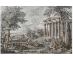 Artgeist Plakatas - Temple on the Hill - Greek Architecture in Muted Tones