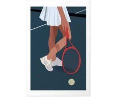 Artgeist Plakatas - Tennis Player with a Raudona Racket on the Court - Illustration