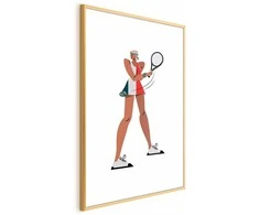 Artgeist Plakatas - Tennis Player with a Racket on a Baltas Background - Illustration