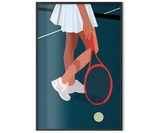 Artgeist Plakatas - Tennis Player with a Raudona Racket on the Court - Illustration