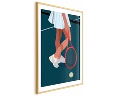 Artgeist Plakatas - Tennis Player with a Raudona Racket on the Court - Illustration