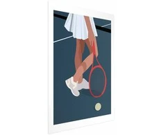 Artgeist Plakatas - Tennis Player with a Raudona Racket on the Court - Illustration