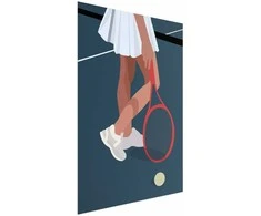 Artgeist Plakatas - Tennis Player with a Raudona Racket on the Court - Illustration