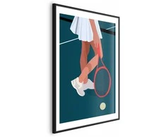 Artgeist Plakatas - Tennis Player with a Raudona Racket on the Court - Illustration