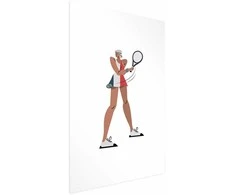 Artgeist Plakatas - Tennis Player with a Racket on a Baltas Background - Illustration