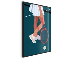 Artgeist Plakatas - Tennis Player with a Raudona Racket on the Court - Illustration