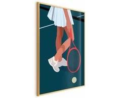 Artgeist Plakatas - Tennis Player with a Raudona Racket on the Court - Illustration