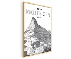 Artgeist Plakatas - The majestic Matterhorn mountain peak, crown of mountains, mountain landscape