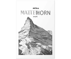 Artgeist Plakatas - The majestic Matterhorn mountain peak, crown of mountains, mountain landscape
