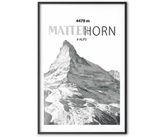 Artgeist Plakatas - The majestic Matterhorn mountain peak, crown of mountains, mountain landscape