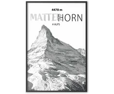 Artgeist Plakatas - The majestic Matterhorn mountain peak, crown of mountains, mountain landscape