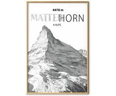 Artgeist Plakatas - The majestic Matterhorn mountain peak, crown of mountains, mountain landscape