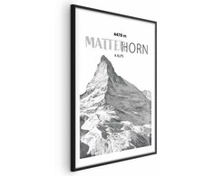 Artgeist Plakatas - The majestic Matterhorn mountain peak, crown of mountains, mountain landscape