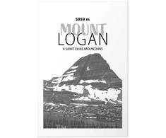 Artgeist Plakatas - The majestic Mount Logan mountain peak, crown of mountains, mountain landscape