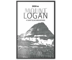Artgeist Plakatas - The majestic Mount Logan mountain peak, crown of mountains, mountain landscape