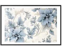 Artgeist Plakatas - Turquoise Ornamental Retro Flowers