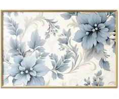 Artgeist Plakatas - Turquoise Ornamental Retro Flowers