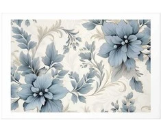 Artgeist Plakatas - Turquoise Ornamental Retro Flowers